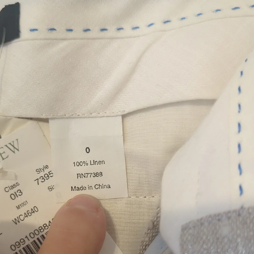 J. Crew 100% Linen Trousers in Light Beige Size 0